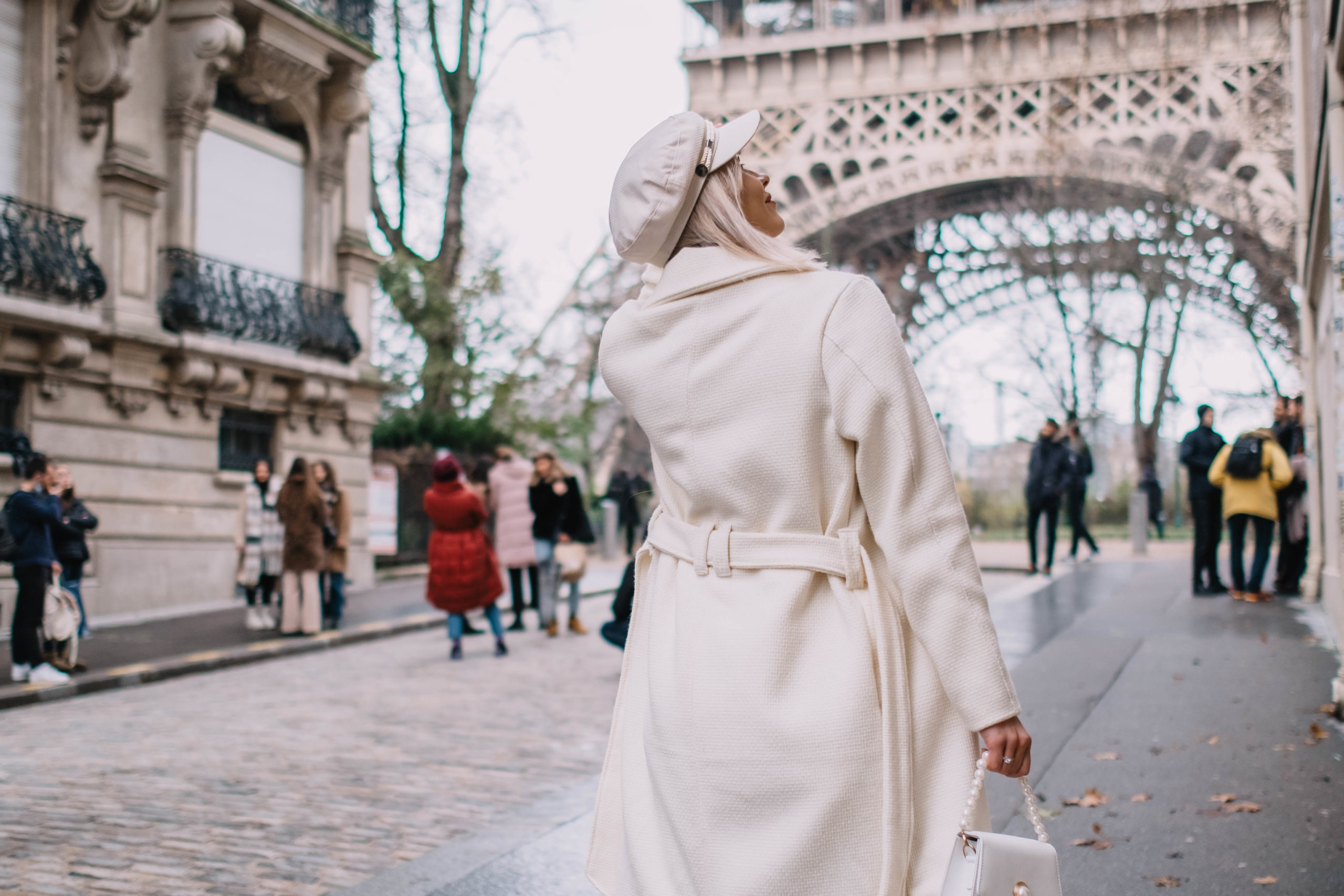 Waniliowy wełniano- kaszmirowy płaszcz Emily