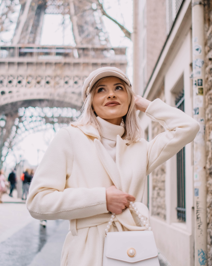 Waniliowy wełniano- kaszmirowy płaszcz Emily